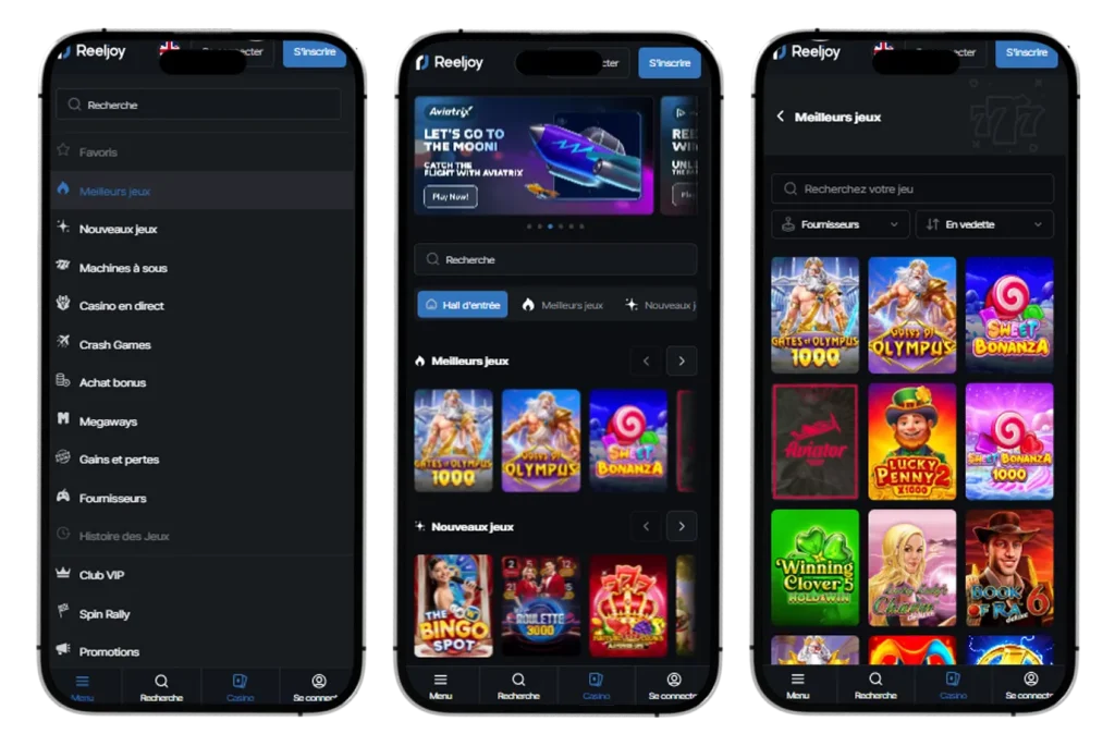 Reeljoy Casino en France Reeljoy sur mobile